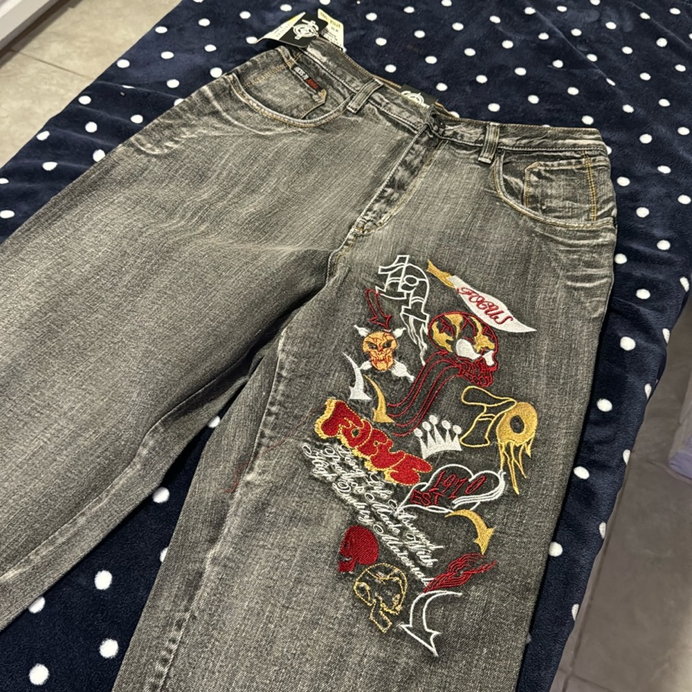 Focus Jeans 2000s/Y2K New With Tags Embroidered